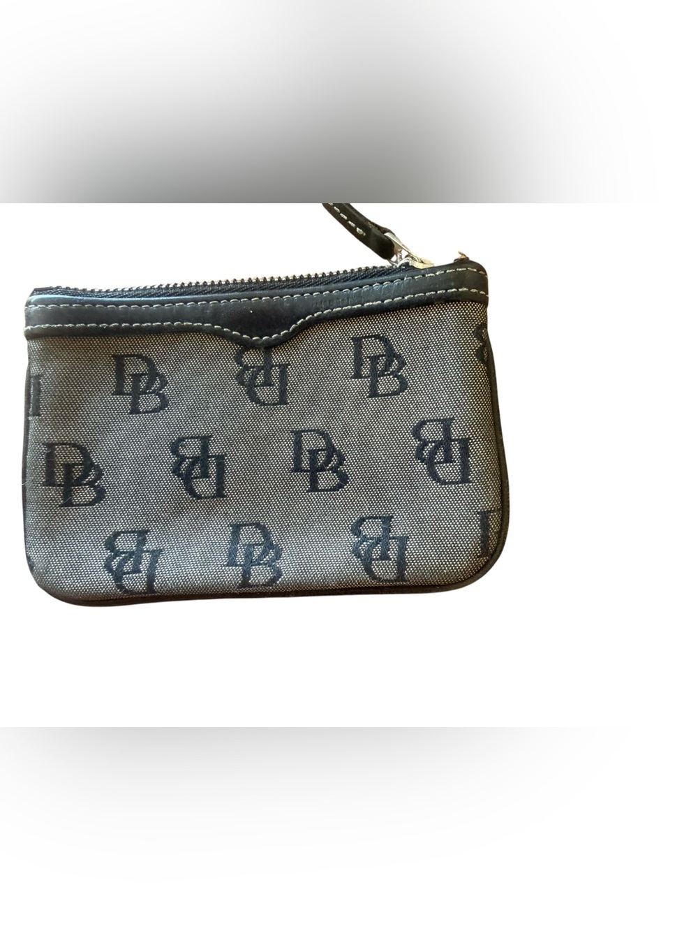 Dooney & Bourke Monogram Gray Zip Coin Pouch